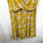 Candies XL Mini Dress Yellow Floral Twist Front Sleeveless Preppy Boho 1039 Photo 3