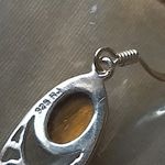Tiger's eye 925 rj stamped hook earrings Silver Photo 1