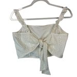 Hollister White Eyelet Tie Crop Top Ruffle Strap Tank M Coquette Soft Girl Boho Photo 1