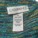 Catherines Catherine’s Blue Green Cowl Neck Sweater 3/4 Sleeves 3X Lightweight Casual Plus Photo 7
