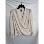 AQUA  Wrap Blouse Long Sleeve‎ Floral Print Elegant Top XS Photo 4