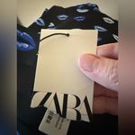 ZARA  Mini Skirt BLUE LIPS All-Over Print Back Zipper Closure NWT Size Small Photo 1
