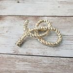 Vintage Brooch / Pin Light Gold Tone Looped Woven Rope Design Photo 1