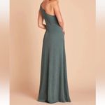 Birdy Grey Kira Crepe One Shoulder See Glass Green Side Slit Maxi Dress Photo 1