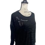 Betsey Johnson SZ S black crushed velvet New Years Eve Pajama / Lounge T… Photo 2