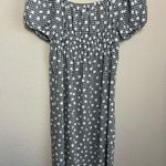 Sophie Rue Puff Sleeve Smocked Waist 90s Gingham Daisy Print Midi Dress S Photo 6