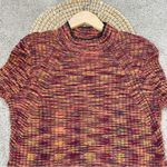 Sundance Mock Neck Longsleeve Ribbed Sweater Boho in Earth Tone Multicolor XL Orange Photo 2