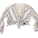 Forever 21  Long Sleeve Wrap Around Top in White, Size 0X​​​​​​​ Photo 0