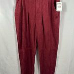 Free People  Vegan Faux Suede Pants Cropped Pants Queen Pomegranate 6 NWT Photo 2