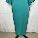 Lavish Lice Lavish Alice Size 6 Teal Deep V-Neck Butterfly Sleeve Sheath Dress NWT Lined Photo 2