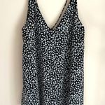 Womens Romper Size Medium Black White Print Strappy Shorts Lined Tank Cross Back Photo 0