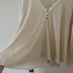 Free People We the free Cream Long Sleeve Henley top size XS oversized boho Photo 4