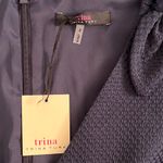 Trina Turk NWT  Observer Navy Blue Jacquard Tie Shoulder Dress Photo 4