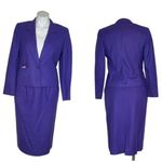 Pendleton Petite Purple Wool Straight Skirt Jacket Suit Size 8-10 VINTAGE Photo 8