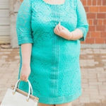 Catherines Catherine’s turquoise laced dress sz 0X Photo 0