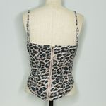 Nasty Gal Denim Leopard Print Corset Top, Zip Back, size 10 Photo 6