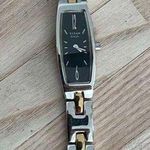 Raga Titan Ladies Watch Two Tone Bracelet Rectangular Black Dial Photo 4