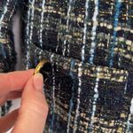 Bonworth Colorful Blue Metallic Thread Tweed Button Front Lined Blazer Size XS/M Photo 11