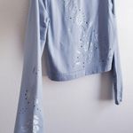 Athleta Long Sleeve Perforated Floral Reflective Sports Top Photo 5