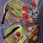 Pearl Brunch Graphic Embroidered Pullover Sweatshirt in lavender Purple Size XL Photo 4