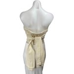 River Island Cream Jeweled Rhinestone Button Denim Corset Bandeau Crop Top Sz 10 Photo 1