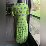 Vintage 90s Jennifer Moore neon flower power button down maxi dress, size small Green Photo 7