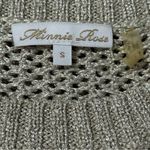 Minnie Rose Women’s Size S Gold Silver Bronze Metallic Loose Knit Sweater Photo 5