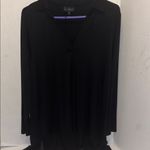 LIVE UNLIMITED LONDON BRAND BLACK TUNIC TOP V NECK L/S ON 6” SHEER RUFFLE HEM Size undefined Photo 2