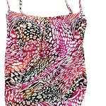 Dana Buchman  Cheetah Mix Print Pink/Black Blouson Tankini Top Photo 0