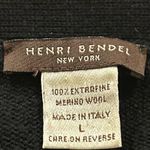 Henri Bendel  Black Extra Fine Merino Wool V Neck Cardigan Sweater Large Italy Photo 12