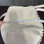 Shirdee Mrs. Canvas Tan Tote Shoulder Bag Beaded Seed Beads Pom Pom Trim Cotton Photo 13