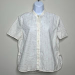Billy Reid  White Short Sleeve Button Front Shirt Embroidered Women's Small Photo 0