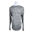 Reebok  Gray Striped High Low Thumbhole Activewear Top Shirt LARGE‎ Urban Runner Photo 2