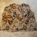 Ulla Popken 100% Linen Popover V Neck Blouse Top 28/30 Autumn Fall Colors Tan Photo 10