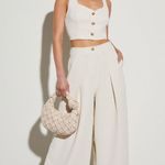 VICI Clarissa High Rise White Wide Leg Pants Photo 1