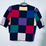Staud Bain Checkered Knit Short Sleeve Crewneck Top Size XS Y2K Pixar Arthoe Black Photo 3