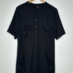 Universal Standard  Black Button Front Wide Leg Jumpsuit Coveralls Size XS 10-12 Photo 2