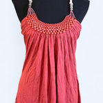 Say What? Vintage 2000s Say What? Coral pink beaded halter top Size Medium Photo 0