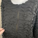 John Mark Jacket Topper Women’s Sz L Black Ruffles 3 Clasp Texture Cardigan Top Photo 2