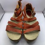 Earthies Leather Strappy Woven Wedge Sandals Womens Size 10B Photo 8