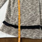 LOGO By Lori Goldstein Boucle Coat Caridgan Fringe Detail Gray Side Snap Size M Photo 4