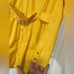 COOGI  Women’s Shirtdress Belted Trench Style Studded
Embellished Yellow Size XL Photo 3