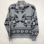 Diane Von Furstenberg Vintage  Sweater Ski Double Mock Neck Knit‎ Floral Photo 0