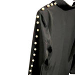 Why Dress Black Blazer Medium Pearl Embellished Edgy Studded Classic Elegant NWT Photo 9