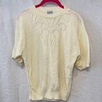 Vintage Cream Knit Short Sleeve Sweater Photo 0
