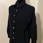 Two piece set loose oversized shirt high waisted pants high rise shorts summer s Black Photo 7