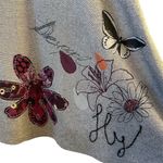 Desigual Women's Floral Embroidered Embellished Flare Skirt Purple Black Size L Photo 1