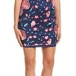 Aidan Mattox π Navy Embroidered Floral Sheath Sz 0 Photo 0