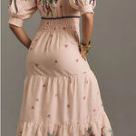 Anthropologie  The Somerset Puff Sleeve Maxi Dress Cream Floral Large Cottage Photo 0