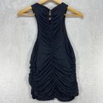 Pilcro  Ruched Tank Top Sleeveless Casual‎ Blouse Black Women's Size L Photo 6